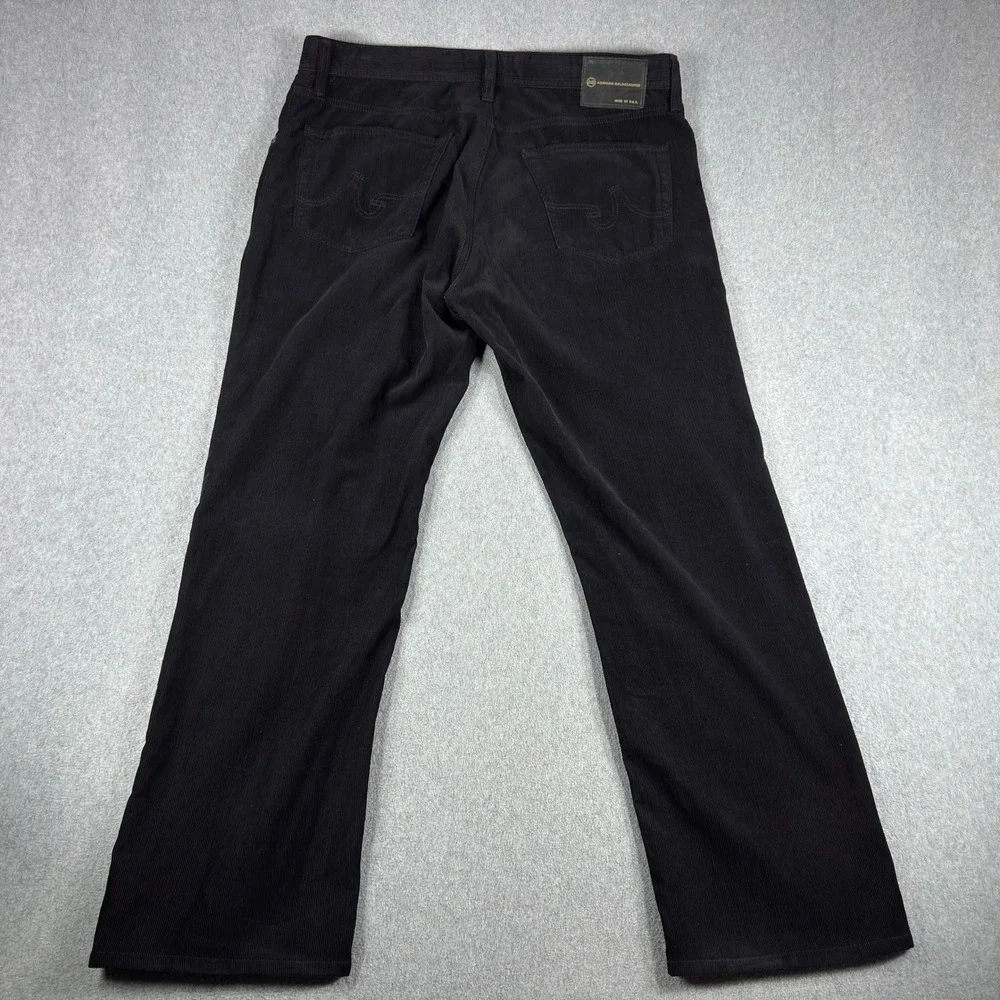 AG Adriano Goldschmied The‎ Protege Pants Straight Leg Corduroy Black 38x30